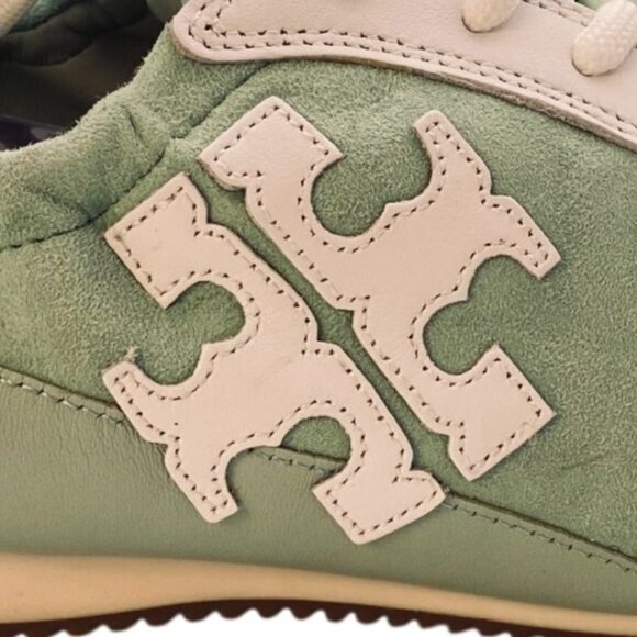 Tory Burch Mint Green & White Leather & Suede Sneakers Womens Size 7.5M - Picture 8 of 13